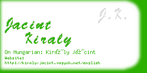 jacint kiraly business card